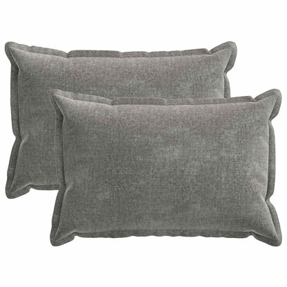 Cushion Cover 2 pcs HOUTEN Dark Grey 30 x 50 cm Chenille Fabric
