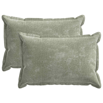 Cushion Cover 2 pcs HOUTEN Green 30 x 50 cm Chenille Fabric
