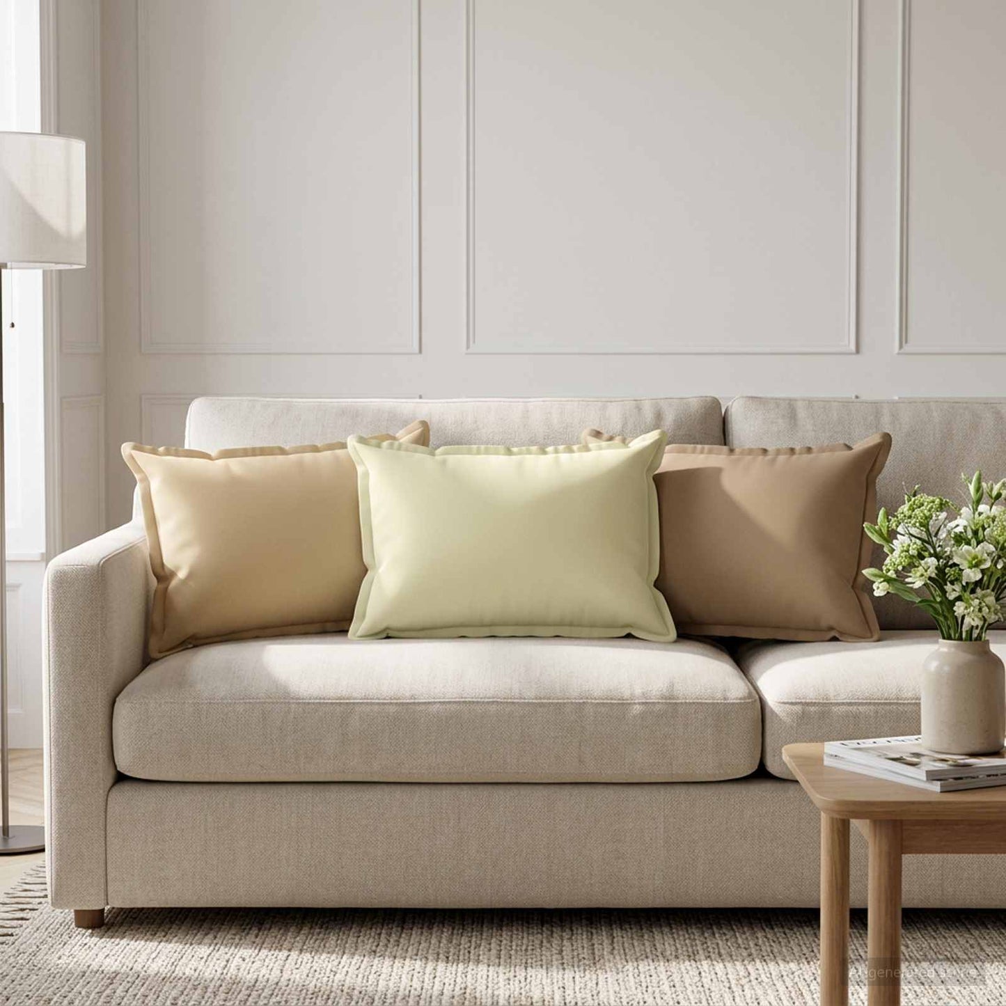 Cushion Cover 2 pcs HOUTEN Taupe 40 x 60 cm Polyester