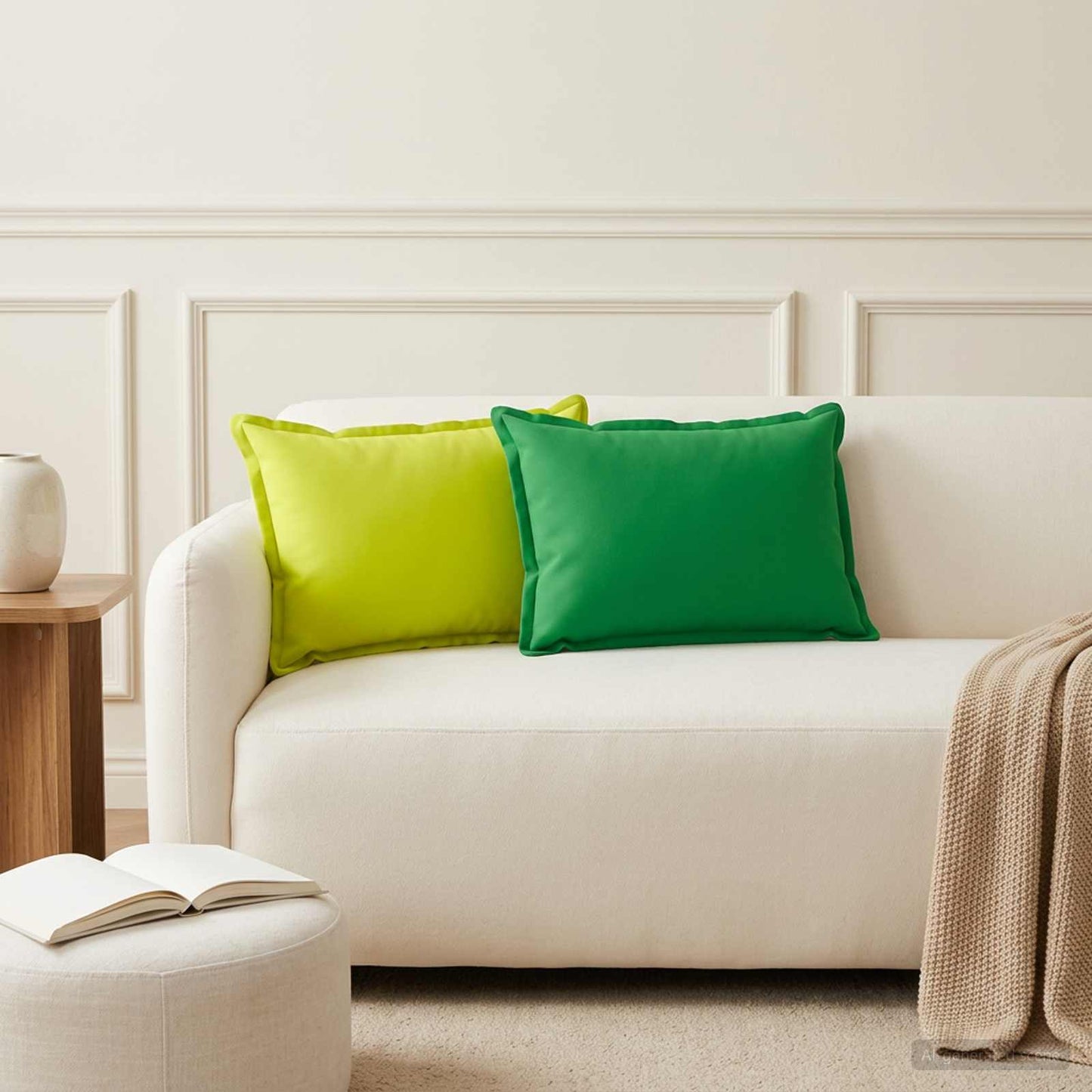 Cushion Cover 6 pcs HOUTEN Green 30 x 50 cm Polyester