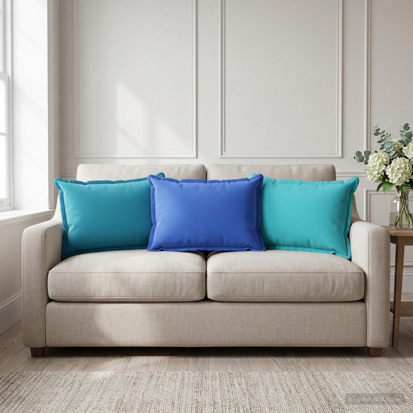 Cushion Cover 6 pcs HOUTEN Turquoise 40 x 60 cm Polyester