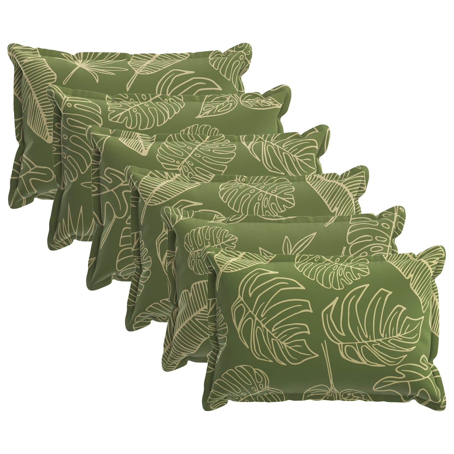 Cushion Cover 6 pcs HOUTEN Leaf Design 30 x 50 cm Polyester