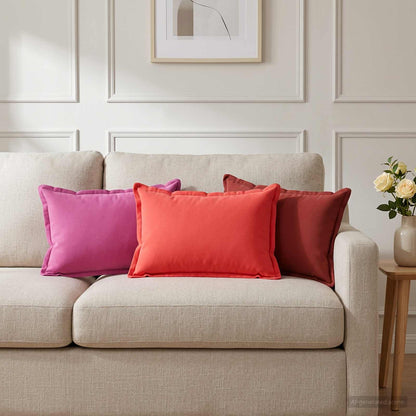 Cushion Cover 6 pcs HOUTEN Wine Red 30 x 50 cm Polyester