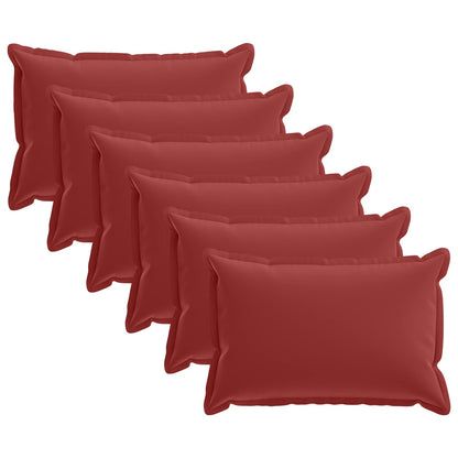 Cushion Cover 6 pcs HOUTEN Wine Red 30 x 50 cm Polyester