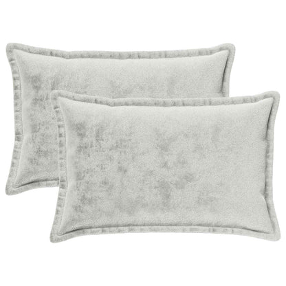 Cushion Cover 2 pcs HOUTEN Light Grey 30 x 50 cm Flannel
