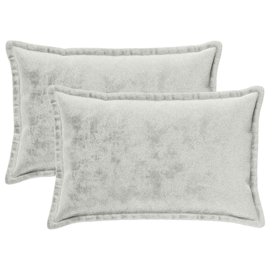Cushion Cover 2 pcs HOUTEN Light Grey 30 x 50 cm Flannel