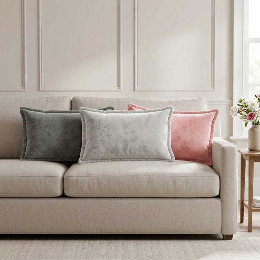 Cushion Cover 6 pcs HOUTEN Light Grey 40 x 60 cm Flannel