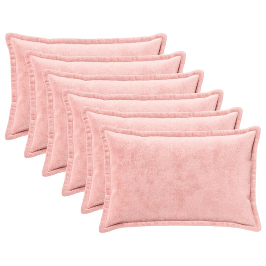 Cushion Cover 6 pcs HOUTEN Pink 30 x 50 cm Flannel