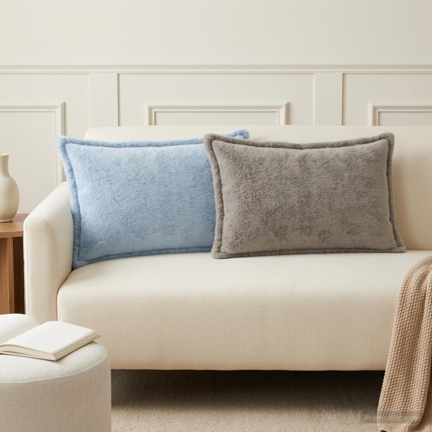 Cushion Cover 2 pcs HOUTEN Light Grey 30 x 50 cm