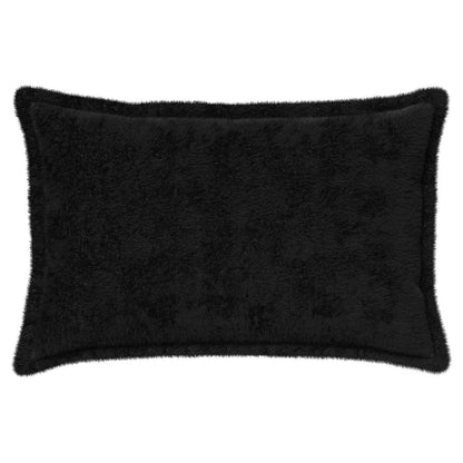 Cushion Cover 6 pcs HOUTEN Black 30 x 50 cm Faux Rabbit Fur