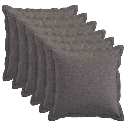 Cushion Cover 6 pcs HOUTEN Light Grey 35 x 35 cm Faux Linen