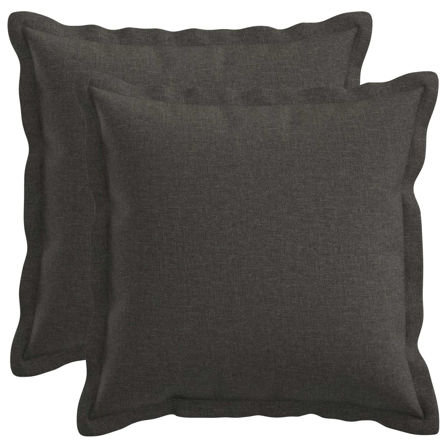 Cushion Cover 2 pcs HOUTEN Dark Grey 35 x 35 cm Faux Linen