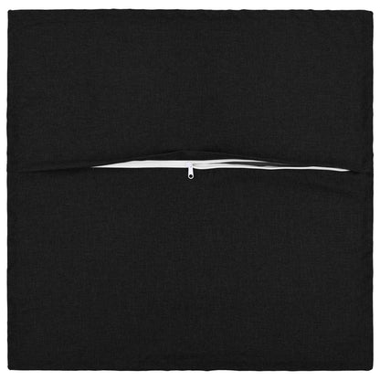 Cushion Cover 2 pcs HOUTEN Black 35 x 35 cm Faux Linen