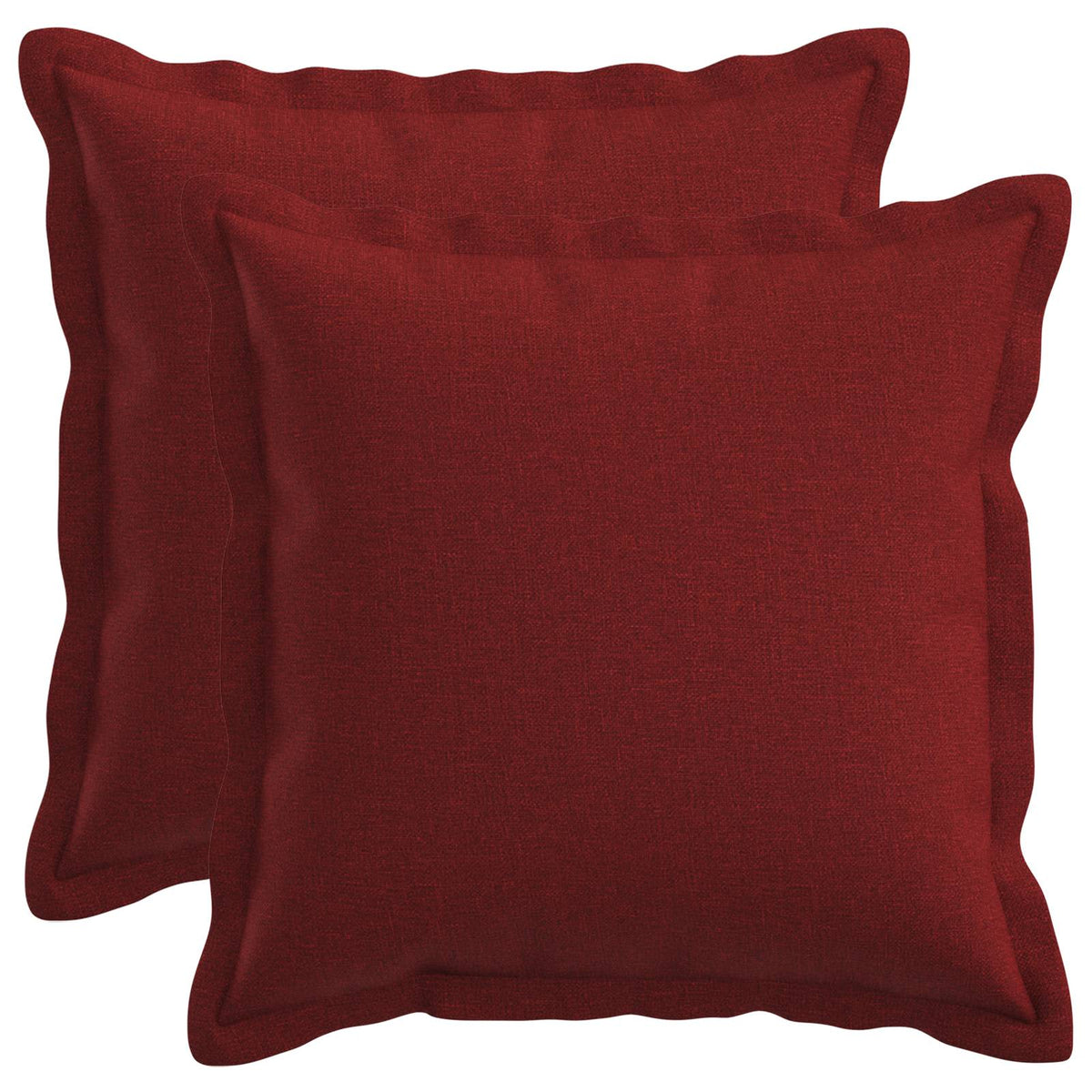 Cushion Cover 2 pcs HOUTEN Wine Red 35 x 35 cm Faux Linen