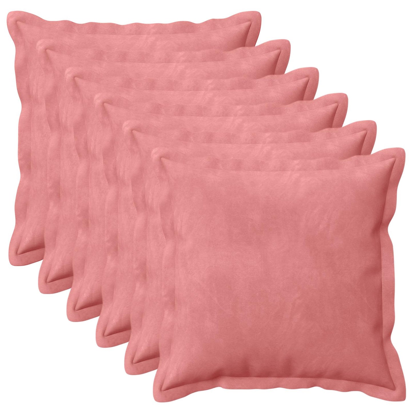 Cushion Cover 6 pcs HOUTEN Pink 35 x 35 cm Velvet