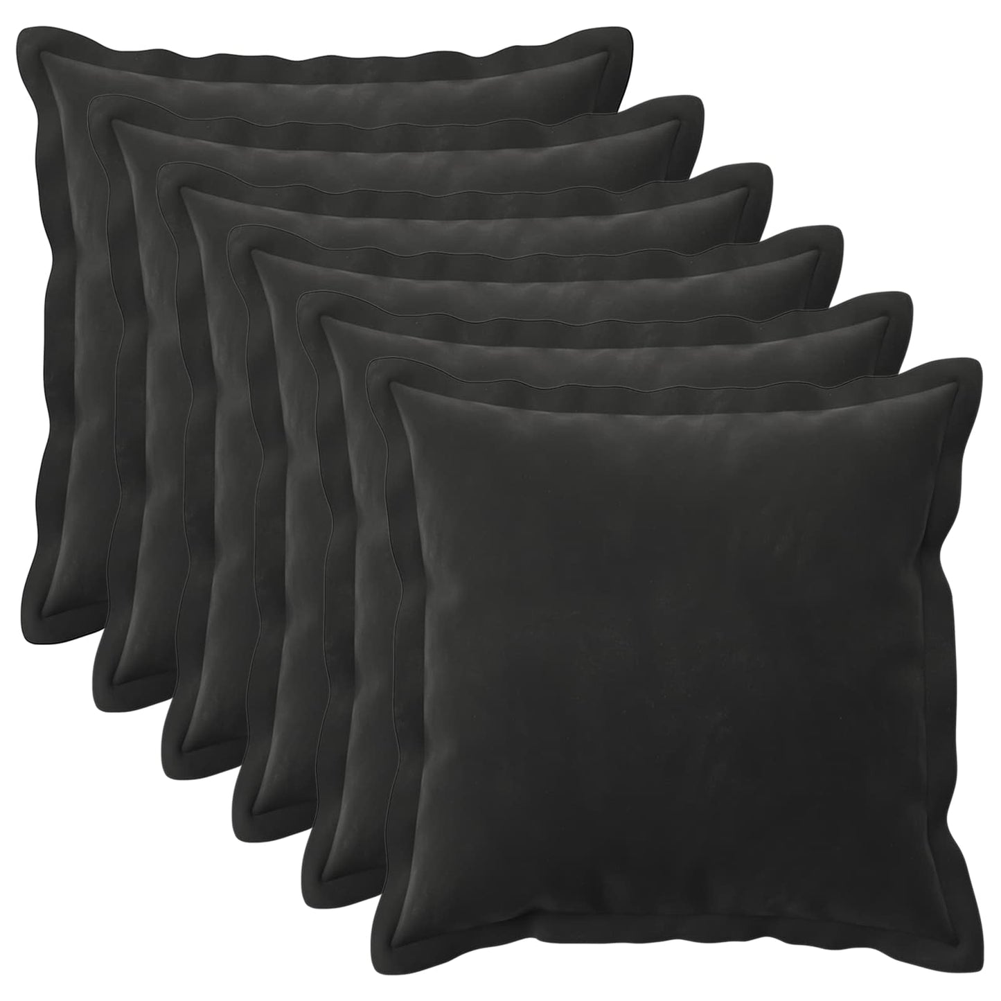 Cushion Cover 6 pcs HOUTEN Black 35 x 35 cm Velvet