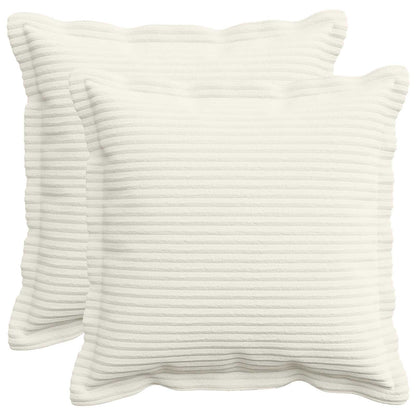 Cushion Cover 2 pcs HOUTEN Cream 35 x 35 cm Corduroy
