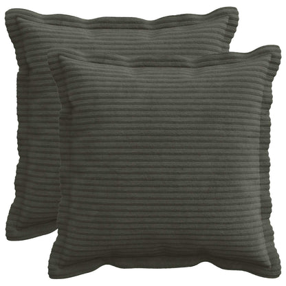 Cushion Cover 2 pcs HOUTEN Anthracite 35 x 35 cm Corduroy
