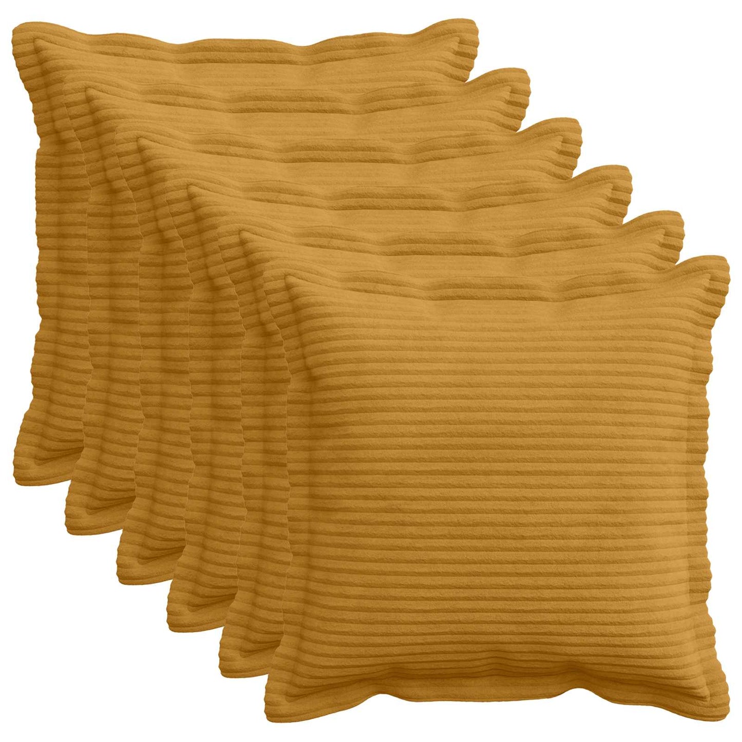 Cushion Cover 6 pcs HOUTEN Yellow 35 x 35 cm Corduroy