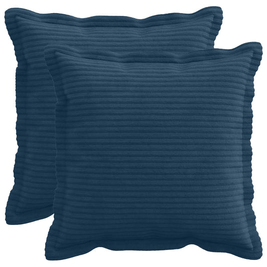 Cushion Cover 2 pcs HOUTEN Navy Blue 35 x 35 cm Corduroy