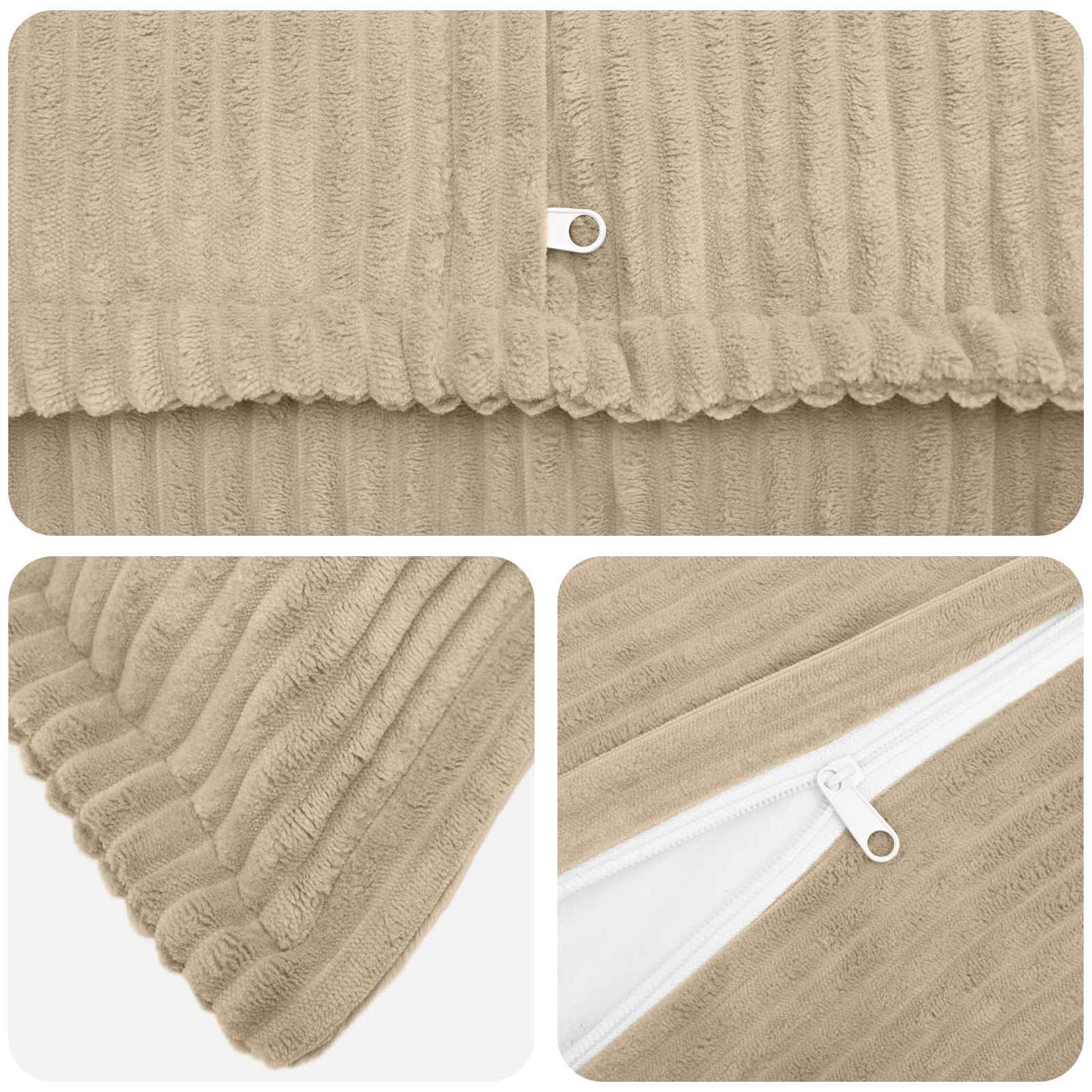 Cushion Cover 2 pcs HOUTEN Taupe 35 x 35 cm Corduroy