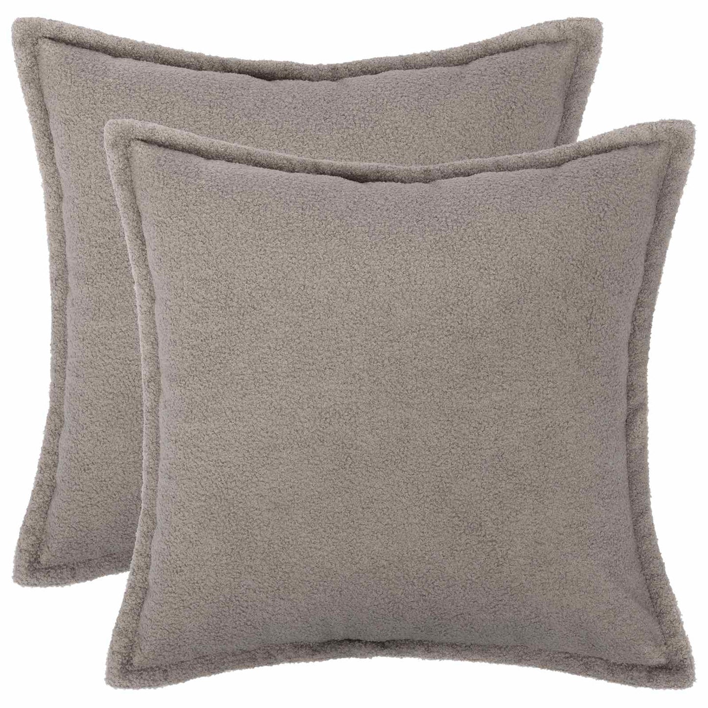 Cushion Cover 2 pcs HOUTEN Light Grey 35 x 35 cm Bouclé