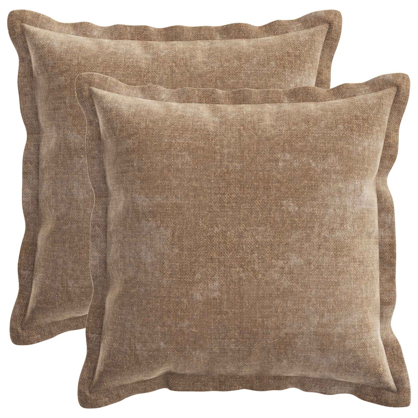 Cushion Cover 2 pcs HOUTEN Brown 35 x 35 cm Chenille Fabric