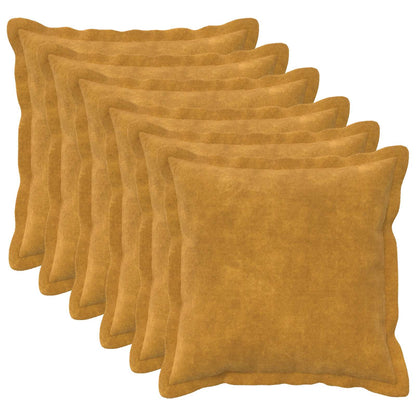 Cushion Cover 6 pcs HOUTEN Yellow 35 x 35 cm Microfiber Fleece
