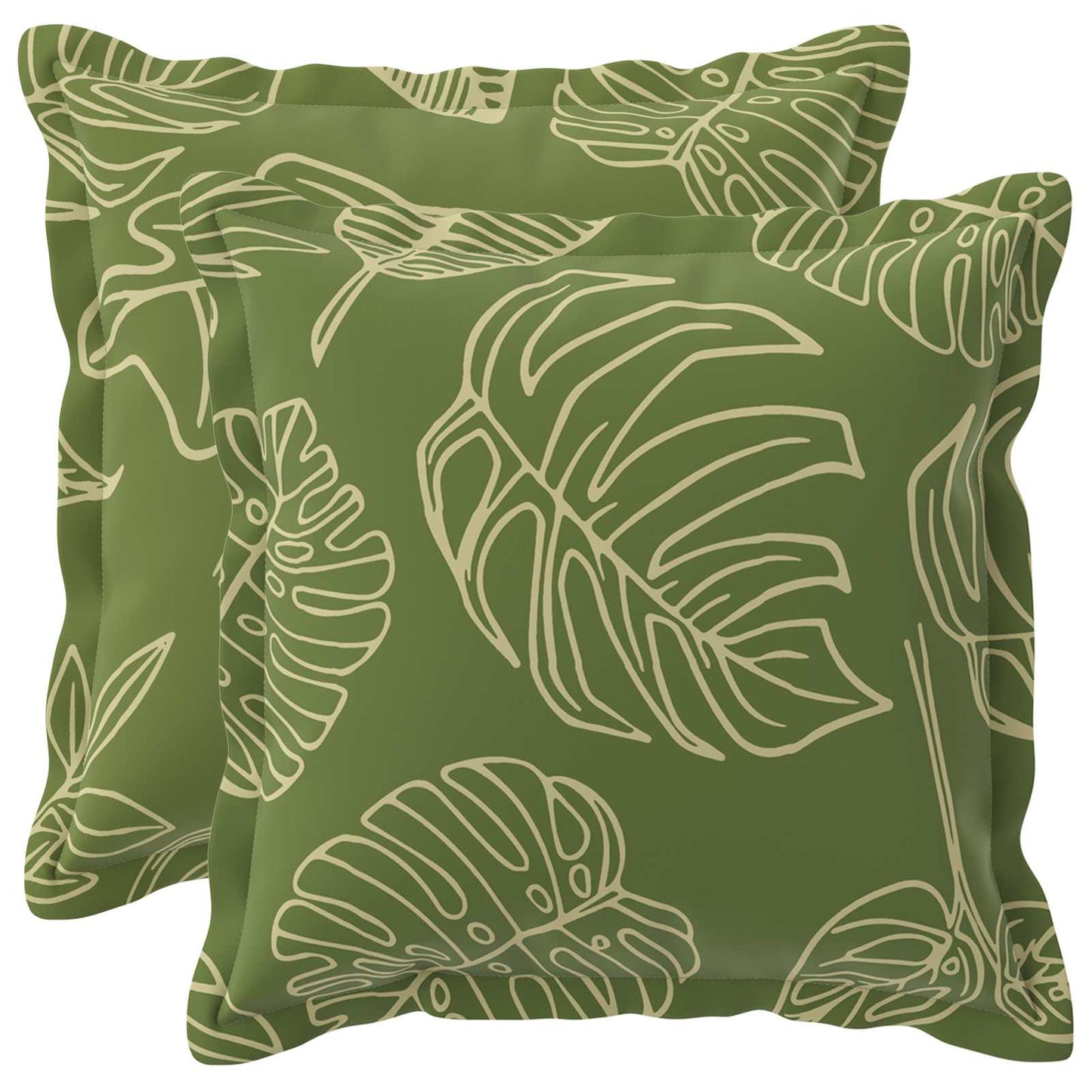 Cushion Cover 2 pcs HOUTEN Leaf Design 35 x 35 cm Polyester