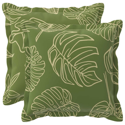 Cushion Cover 2 pcs HOUTEN Leaf Design 35 x 35 cm Polyester