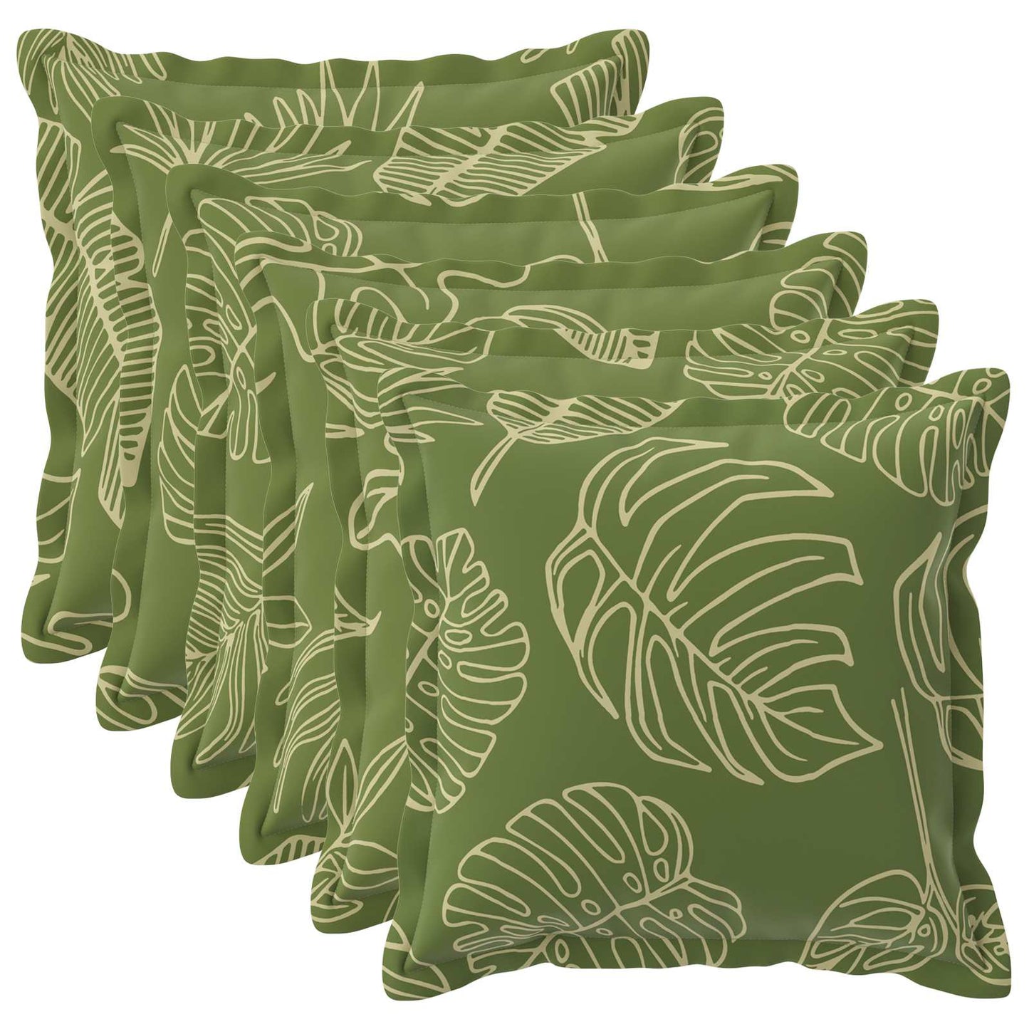 Cushion Cover 6 pcs HOUTEN Leaf Design 35 x 35 cm Polyester