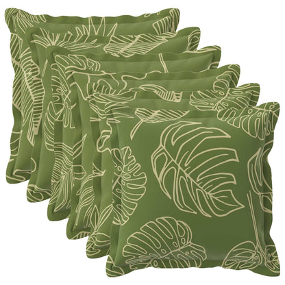Cushion Cover 6 pcs HOUTEN Leaf Design 35 x 35 cm Polyester