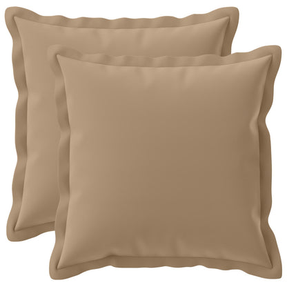Cushion Cover 2 pcs HOUTEN Taupe 35 x 35 cm Polyester