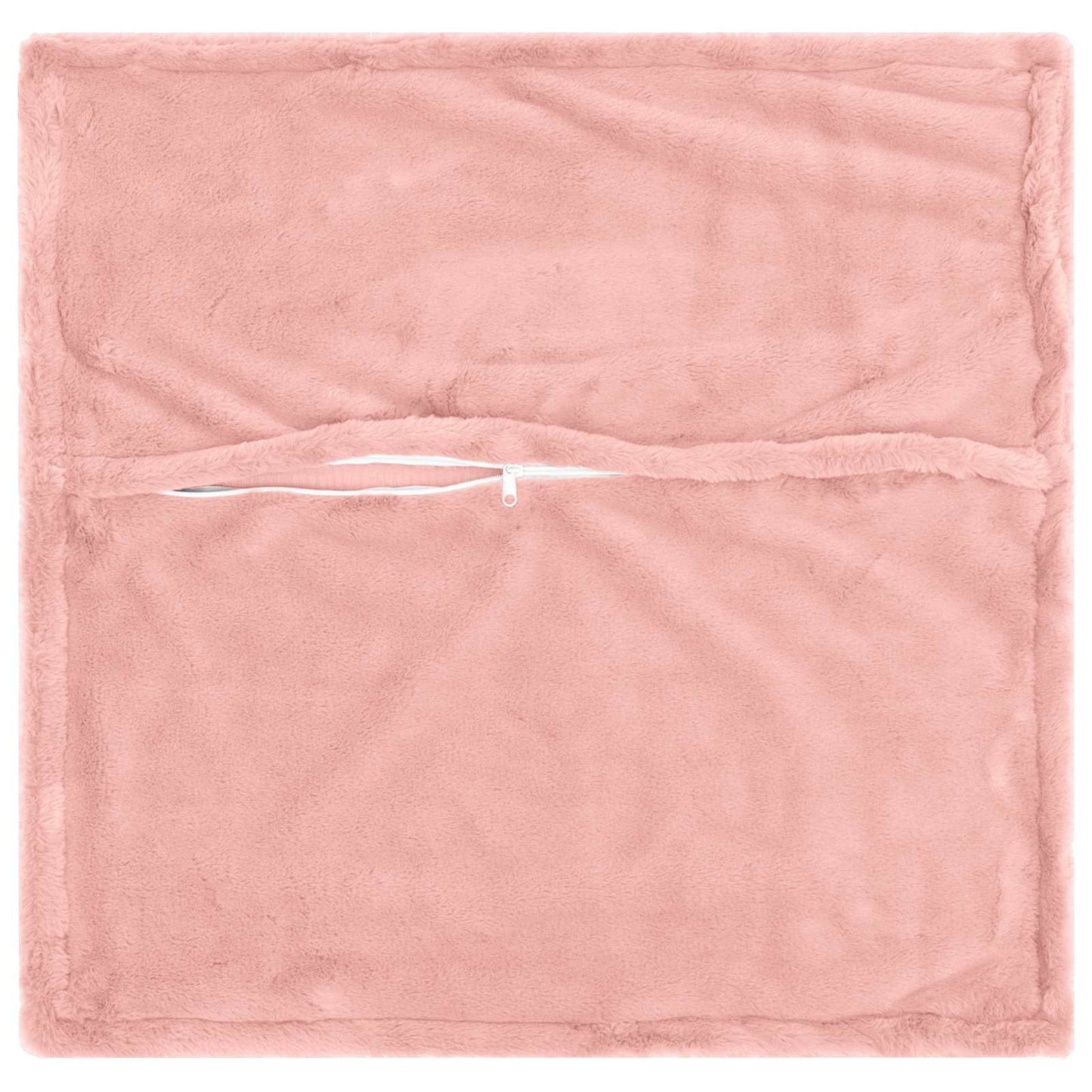 Cushion Cover 2 pcs HOUTEN Pink 35 x 35 cm Faux Rabbit Fur
