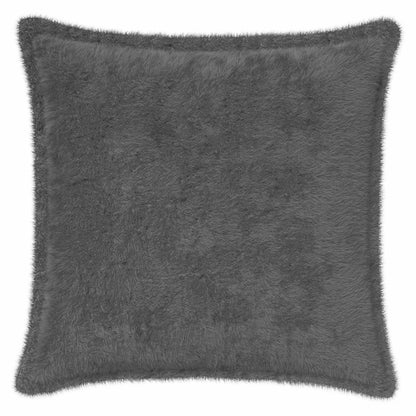 Cushion Cover 2 pcs HOUTEN Dark Grey 35 x 35 cm Faux Rabbit Fur