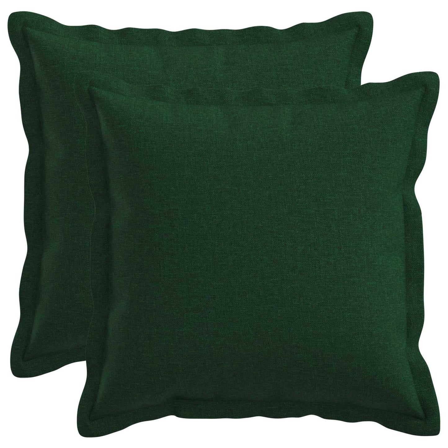 Cushion Cover 2 pcs HOUTEN Dark Green 40 x 40 cm Faux Linen