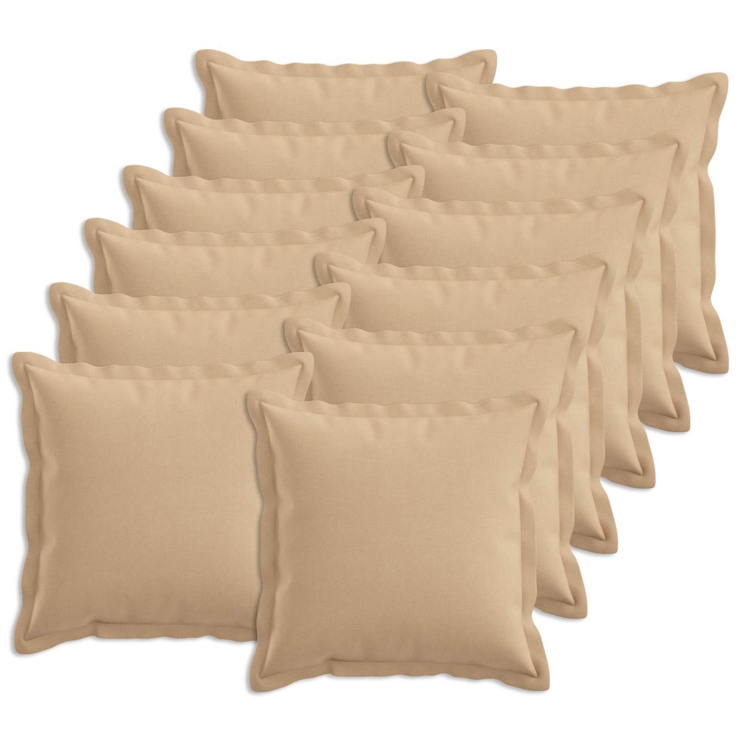 Cushion Cover 12 pcs HOUTEN Cream 40 x 40 cm Faux Linen