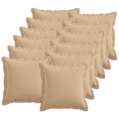 Cushion Cover 12 pcs HOUTEN Cream 40 x 40 cm Faux Linen