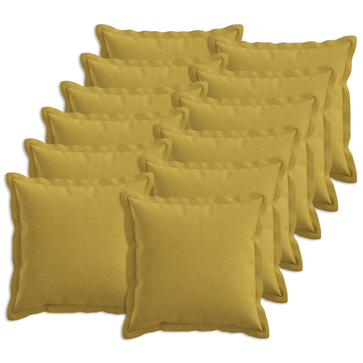 Cushion Cover 12 pcs HOUTEN Light Green 40 x 40 cm Faux Linen
