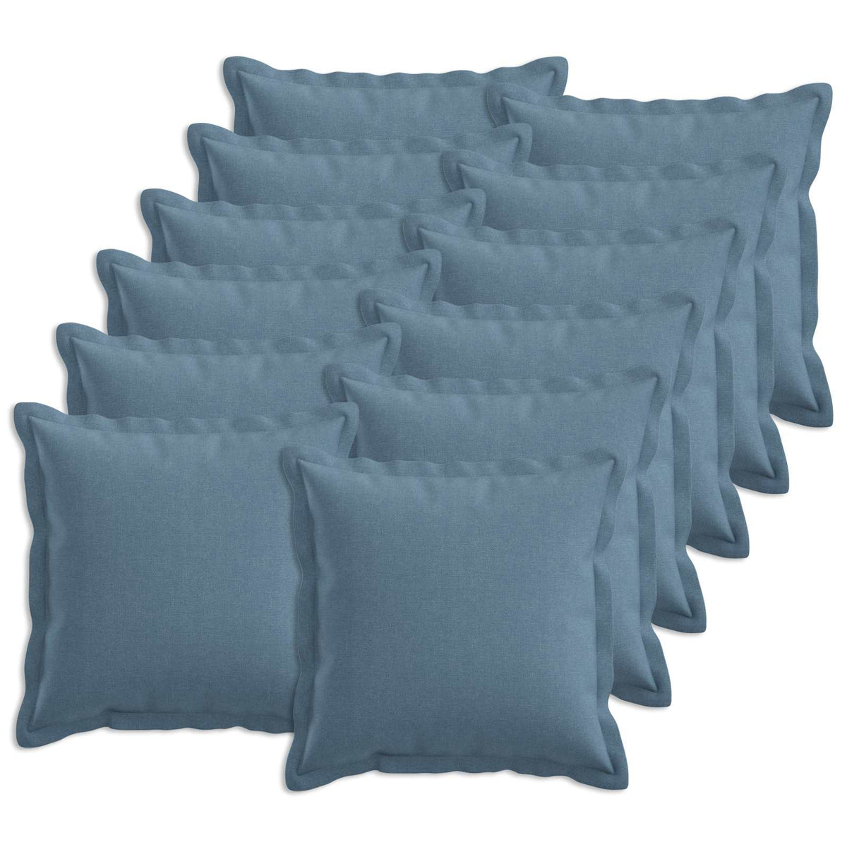 Cushion Cover 12 pcs HOUTEN Jeans Blue 40 x 40 cm Faux Linen