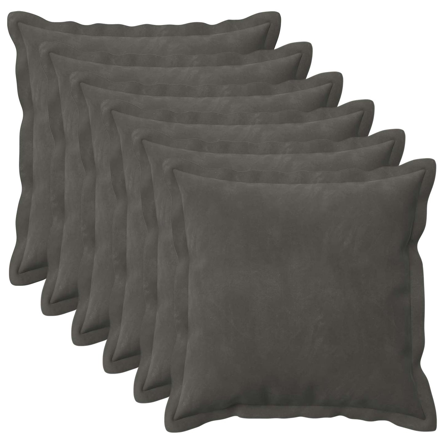 Cushion Cover 6 pcs HOUTEN Dark Grey 40 x 40 cm Velvet