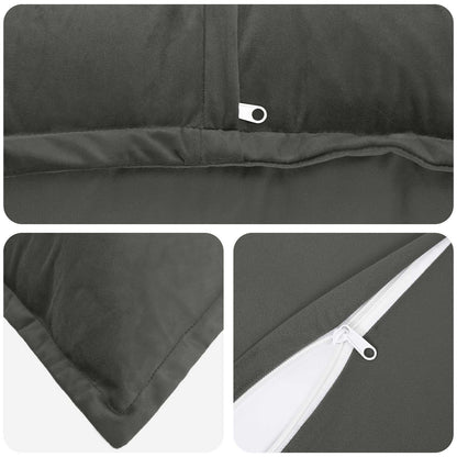 Cushion Cover 12 pcs HOUTEN Dark Grey 40 x 40 cm Velvet