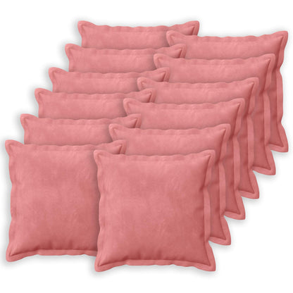 Cushion Cover 12 pcs HOUTEN Pink 40 x 40 cm Velvet