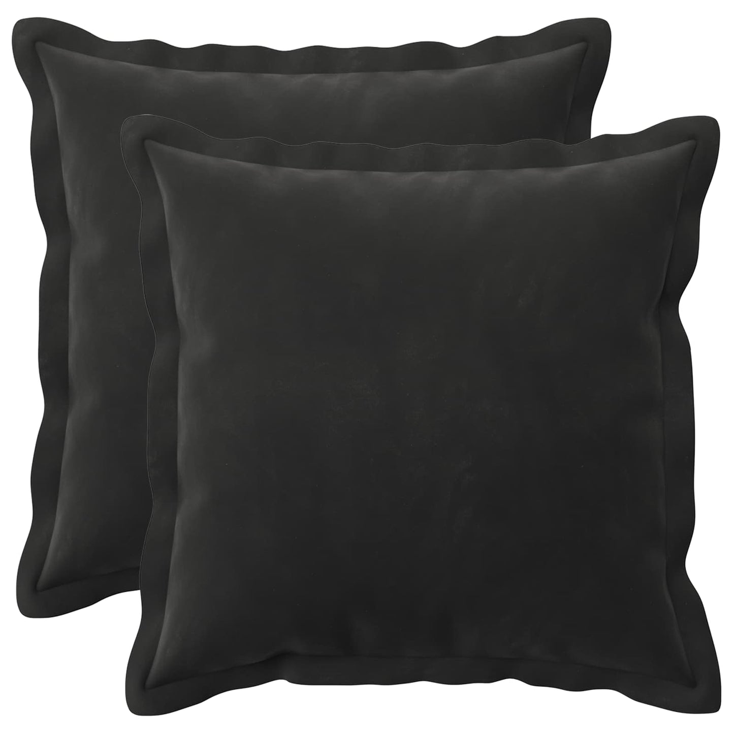 Cushion Cover 2 pcs HOUTEN Black 40 x 40 cm Velvet