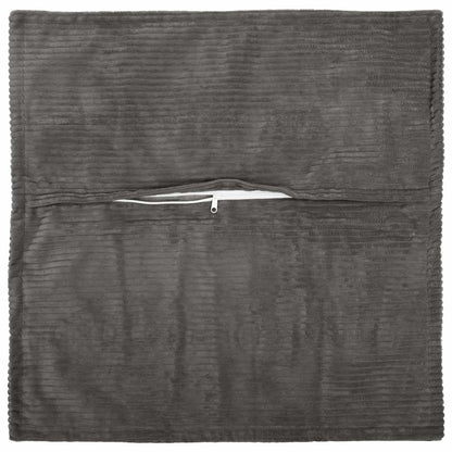 Cushion Cover 2 pcs HOUTEN Dark Grey 40 x 40 cm Corduroy
