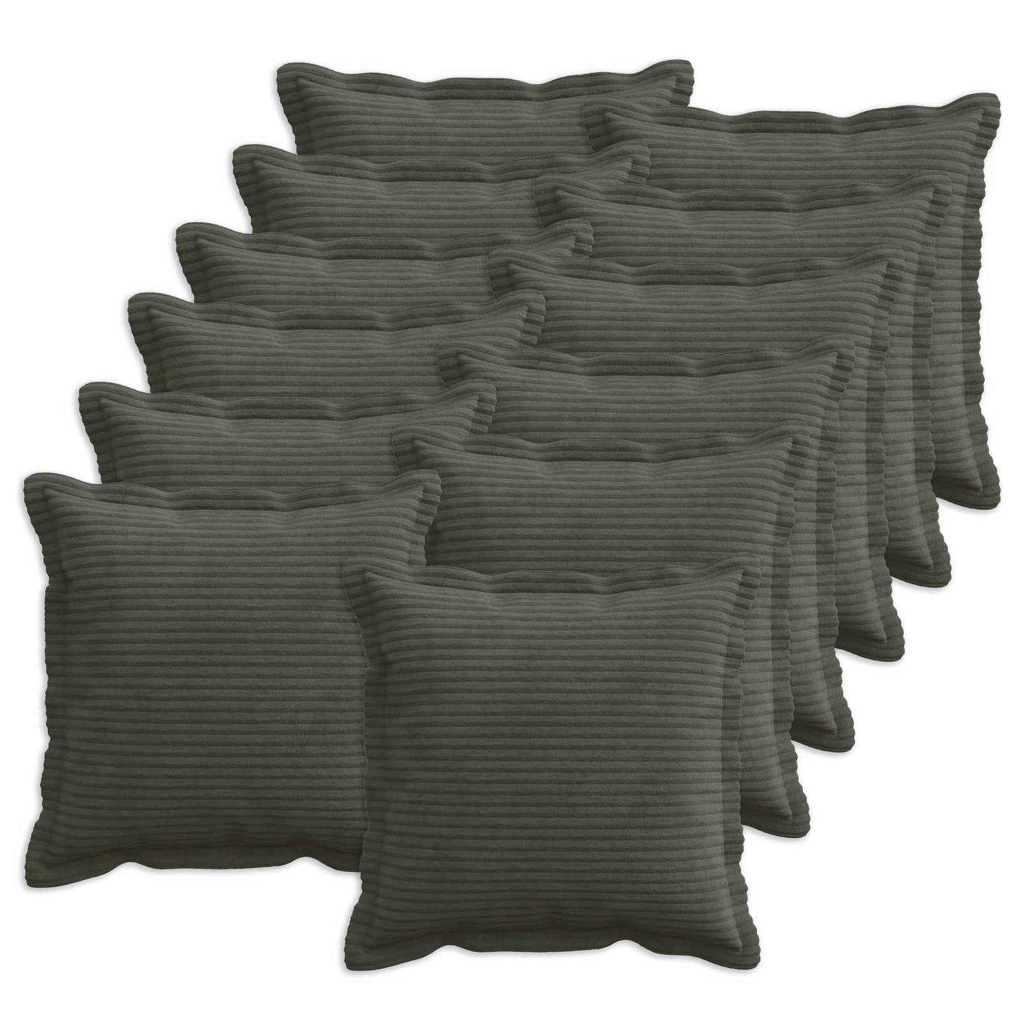 Cushion Cover 12 pcs HOUTEN Anthracite 40 x 40 cm Corduroy