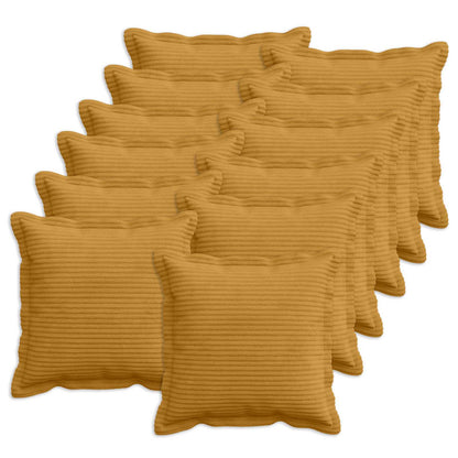 Cushion Cover 12 pcs HOUTEN Yellow 40 x 40 cm Corduroy