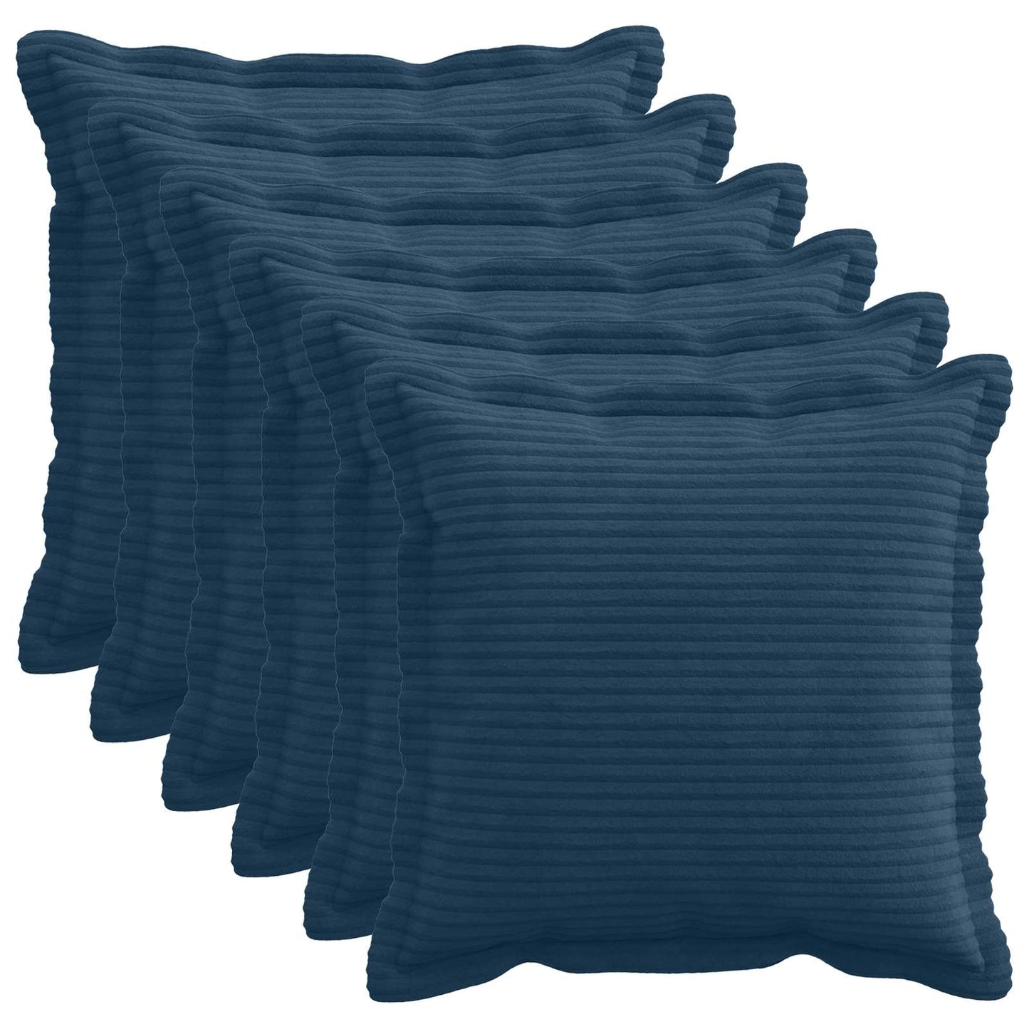 Cushion Cover 6 pcs HOUTEN Navy Blue 40 x 40 cm Corduroy