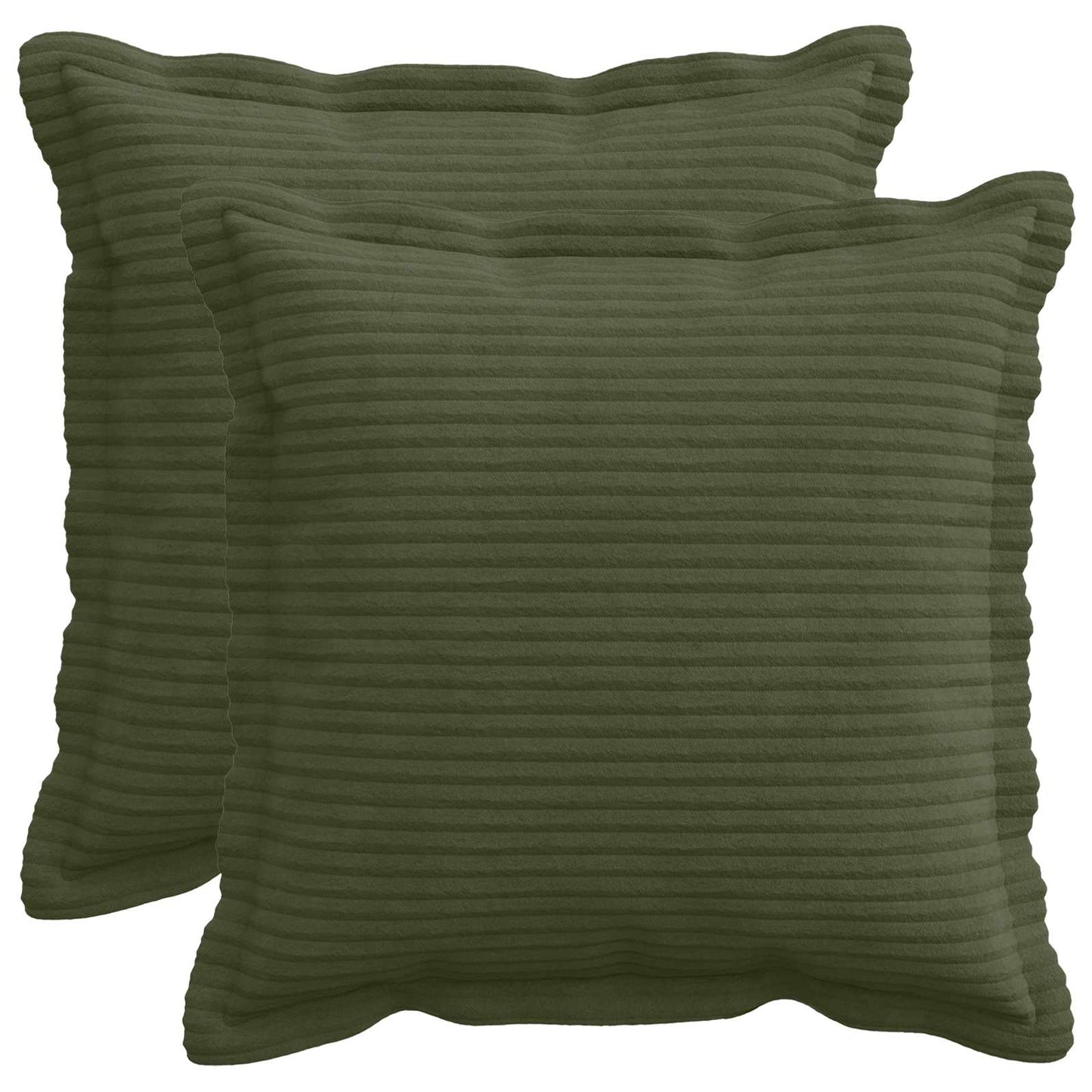 Cushion Cover 2 pcs HOUTEN Green 40 x 40 cm Corduroy