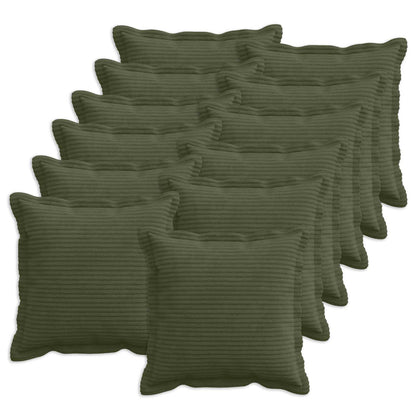 Cushion Cover 12 pcs HOUTEN Green 40 x 40 cm Corduroy